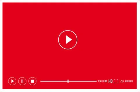 Modern web flat video player interface - vector Stockillustratie