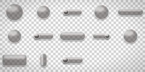 Modern web interface buttons and switch controls asset pack containing inte.. Stock Illustration
