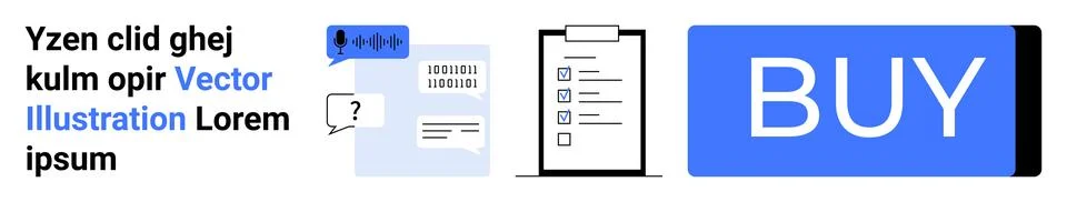 Modern Web Interface Elements Featuring Text, Chat Box, Clipboard, and a Pr.. Stockillustratie