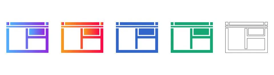 Modern Web Layout Interface Collection Stock Illustration