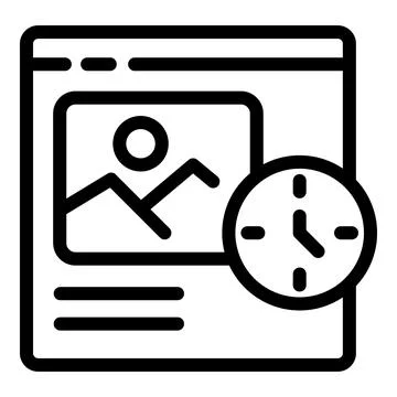 Modern web page icon with clock Stock-Illustration