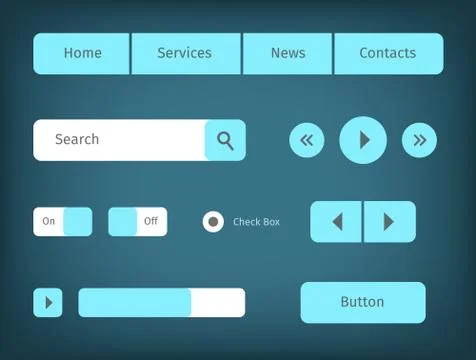 Modern web ui elements Illustrazione stock