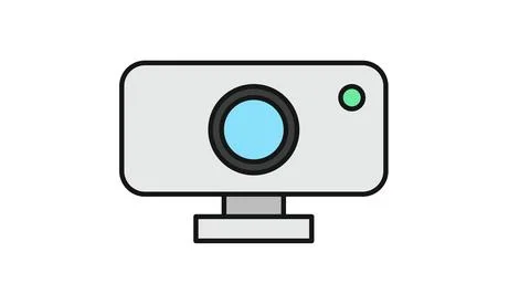 Modern webcam icon: digital computer camera Иллюстрация
