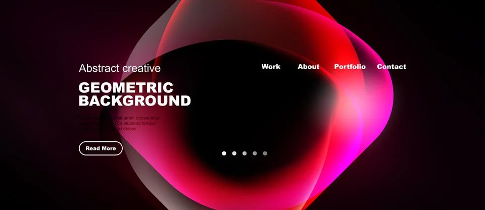 Modern website design features abstract shapes, vibrant colors, dark backgr.. 스톡 일러스트