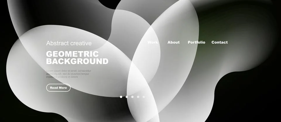 Modern website design features abstract shapes, soft colors, minimal text. Stock Illustration