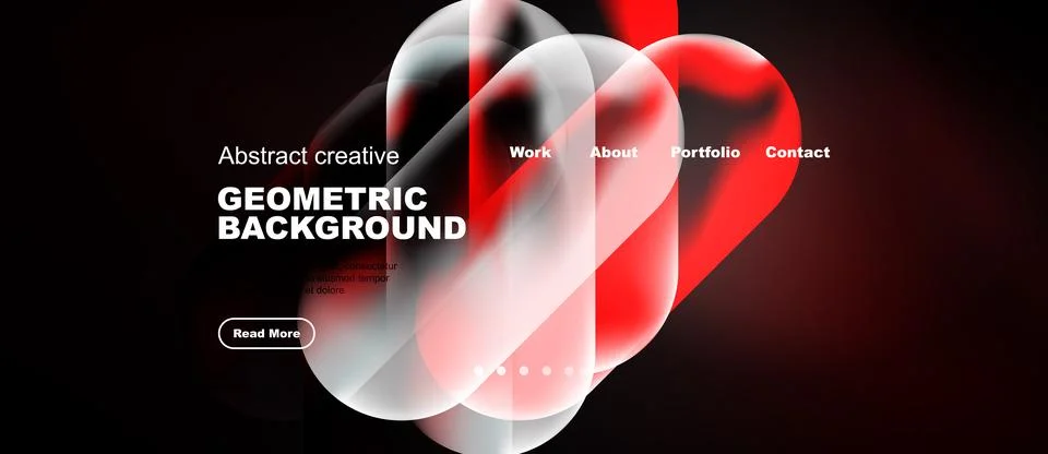 Modern website design features abstract shapes, vibrant colors, dark backgr.. Stock Illustration
