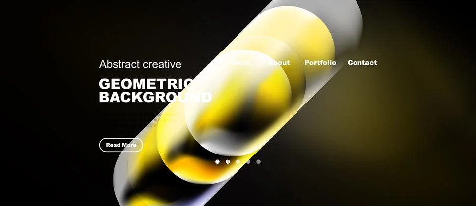 Modern website design features abstract shapes, vibrant colors, minimal text. Stock Illustration