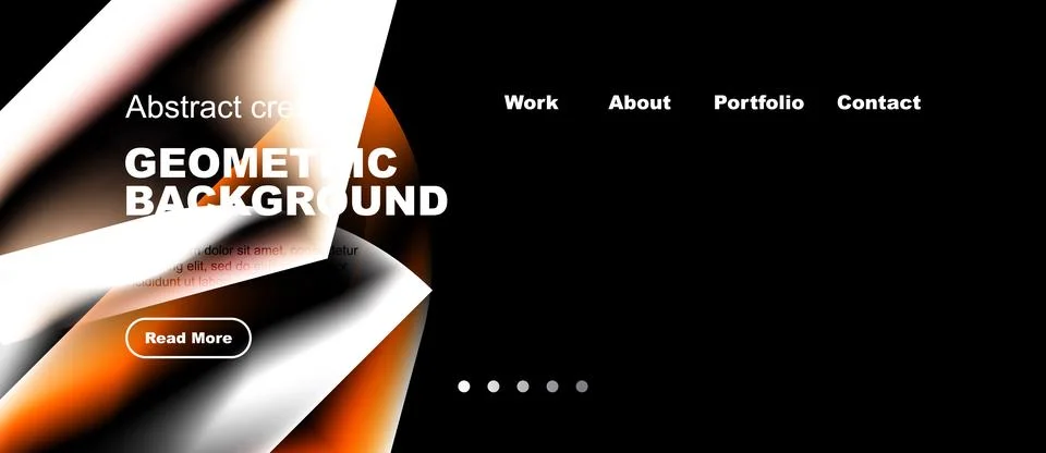 Modern website design features geometric shapes, vibrant colors, navigation.. Stock Illustration