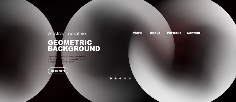 Modern website design features soft, blurred shapes. Minimalist aesthetic wit Stock Illustration