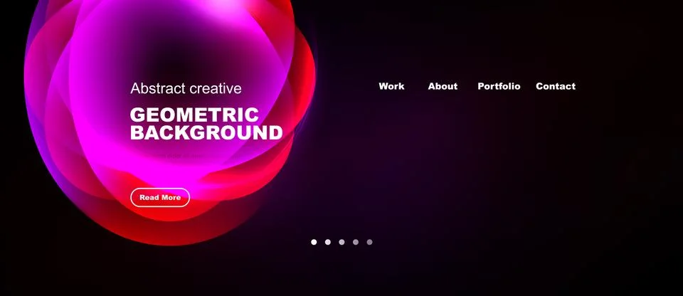Modern website design features vibrant abstract shapes, text elements, 스톡 일러스트