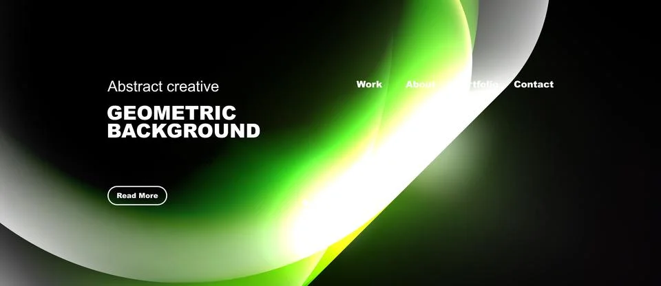 Modern website design features vibrant green, black gradients. Text elements Illustrazione stock