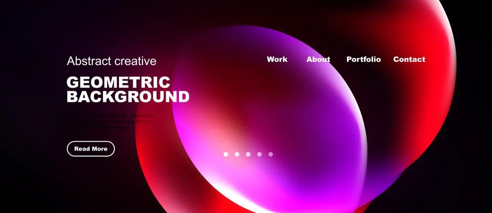 Modern website design features vibrant overlapping shapes. Gradient colors Stock-Illustration