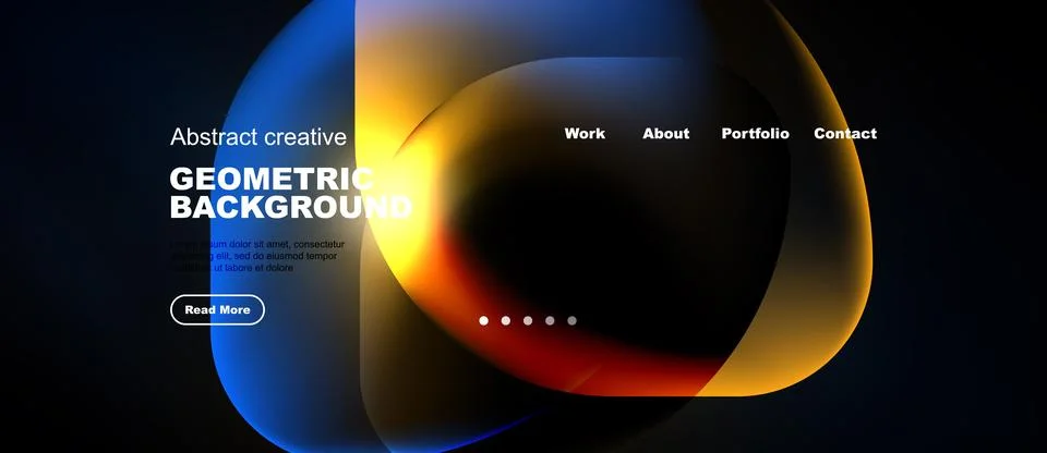 Modern website design. Vibrant overlapping shapes create dynamic visual effec Stock Illustration