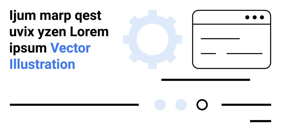 Modern Website Development Concept with Browser Window and Gear Icon Illustrazione stock