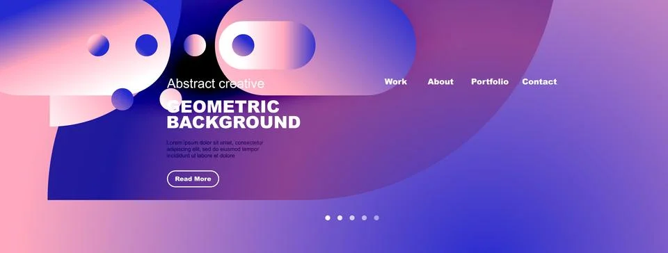 Modern website header design. Abstract shapes, vibrant colors, text elements Stock Illustration