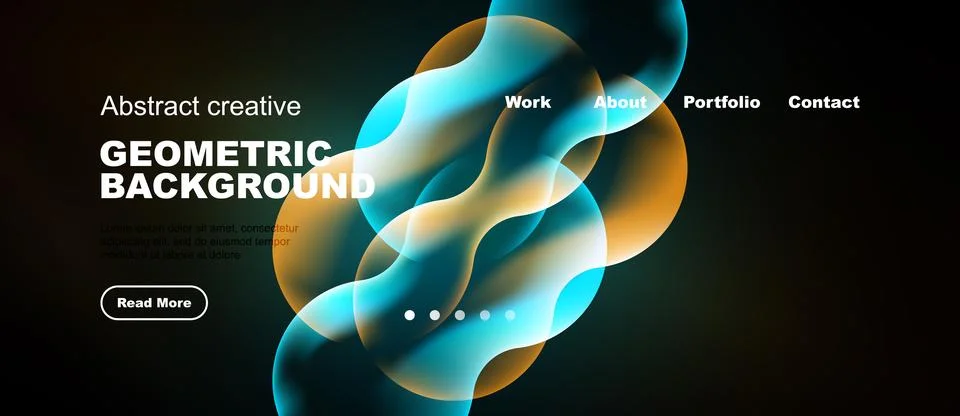 Modern website header design. Abstract shapes, vibrant colors, text elements Illustrazione stock