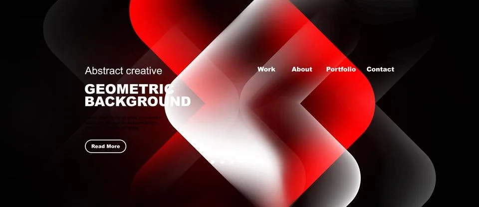 Modern website header design. Abstract shapes, vibrant colors, clean typogr.. Illustrazione stock