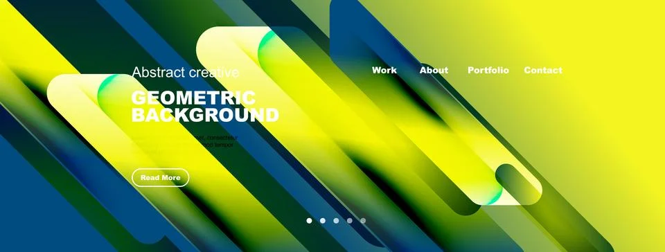 Modern website header design. Dynamic gradients, geometric shapes, text ele.. 스톡 일러스트