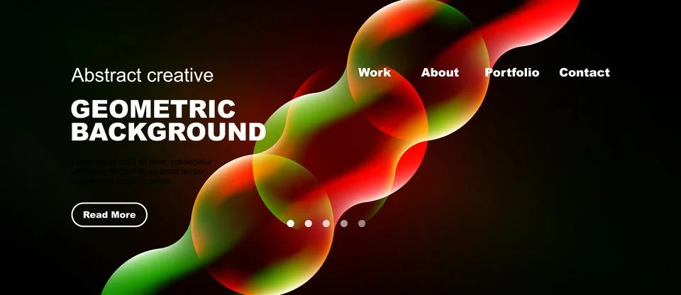 Modern website header design features vibrant abstract shapes, text elements, 스톡 일러스트