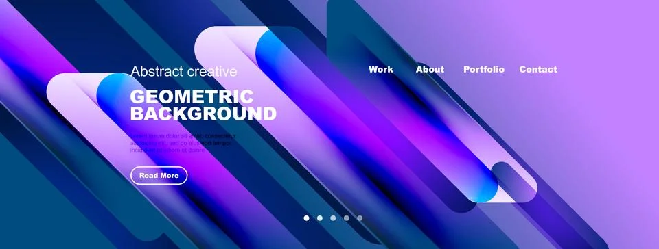 Modern website header design. Gradient colors, geometric shapes, text element イラスト素材