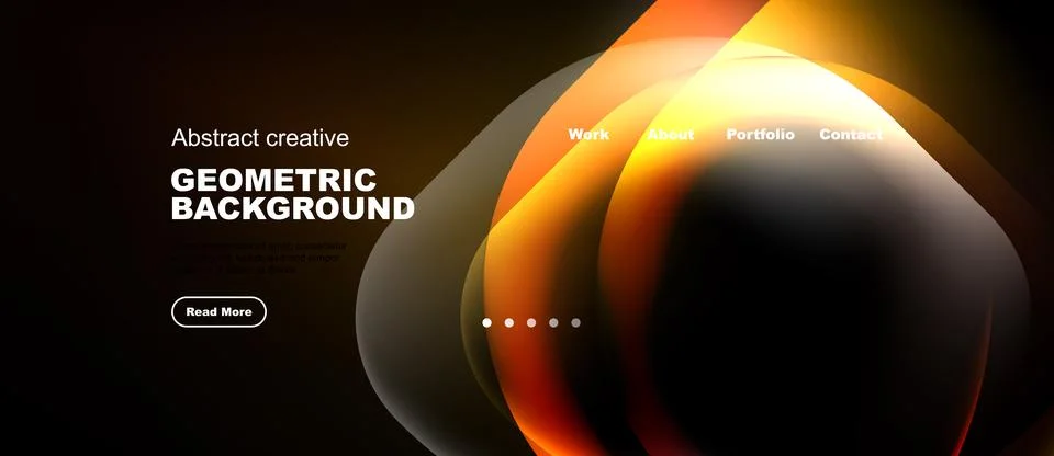 Modern website header design. Orange, black gradients create dynamic visual Illustrazione stock