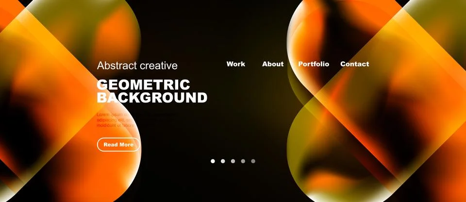 Modern website header design. Orange, green gradients dominate abstract Stock Illustration