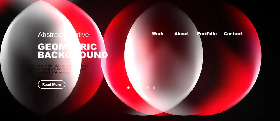 Modern website header design. Overlapping circles, vibrant colors, text ele.. 库存插图