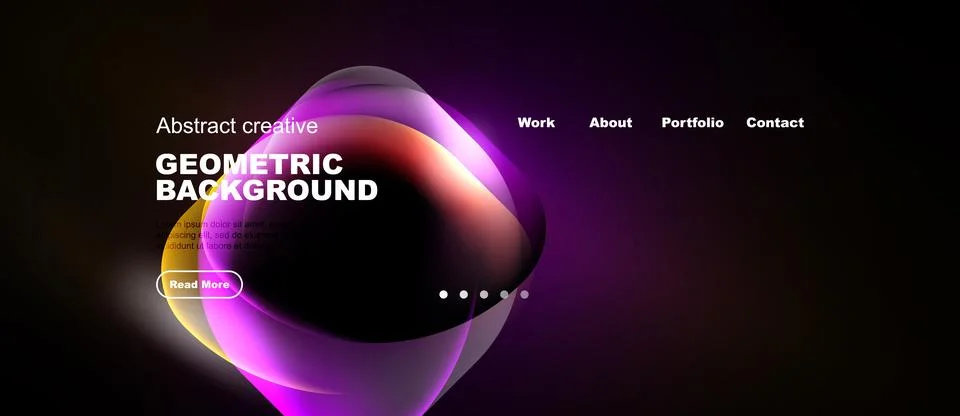 Modern website header design. Purple, orange gradients dominate. Text highl.. イラスト素材