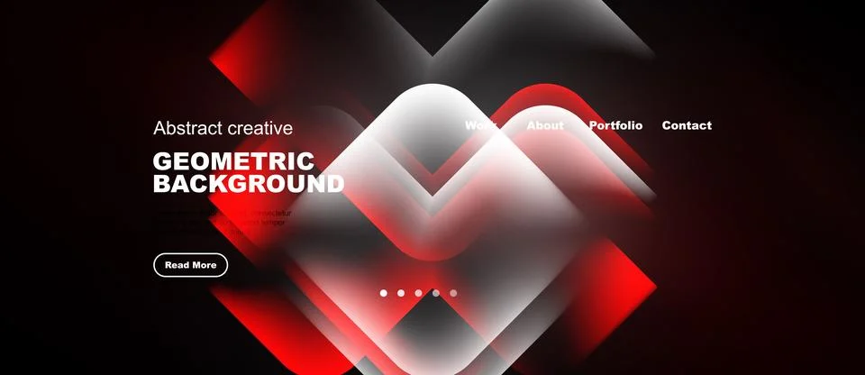 Modern website header design. Red, white layers create abstract geometric s.. Stockillustratie