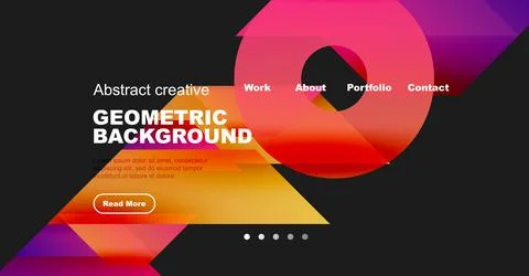 Modern website header design. Vibrant colors, geometric shapes, text elements イラスト素材