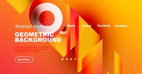 Modern website header design. Vibrant colors, geometric shapes, text elements イラスト素材