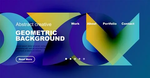 Modern website header design. Vibrant colors, geometric shapes, text elements 스톡 일러스트