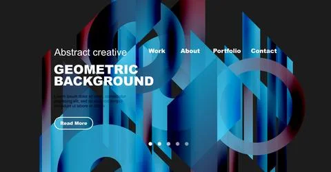 Modern website header design. Vibrant blue, purple gradients dominate. Text Stock Illustration