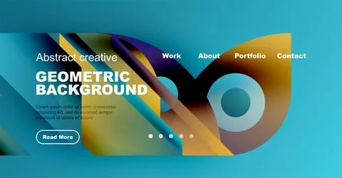 Modern website header design. Vibrant colors, geometric shapes, text elements 스톡 일러스트