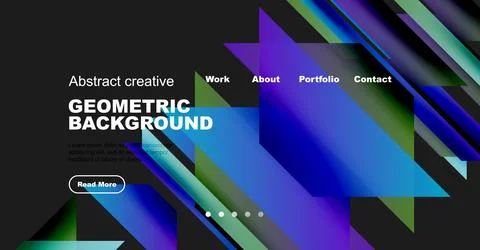 Modern website header design. Vibrant colors, geometric shapes, text elements Illustrazione stock