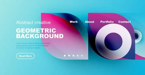 Modern website header design. Vibrant blue, purple gradients dominate. Text 스톡 일러스트