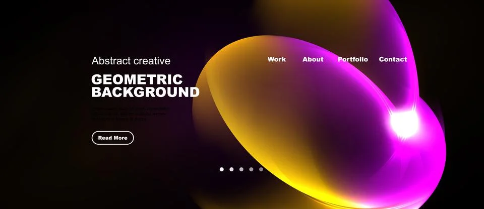 Modern website header design. Vibrant gradients, geometric shapes, text ele.. Stockillustratie