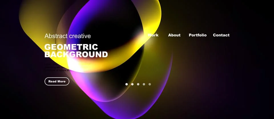 Modern website header design. Vibrant colors blend, creating dynamic geometri 스톡 일러스트