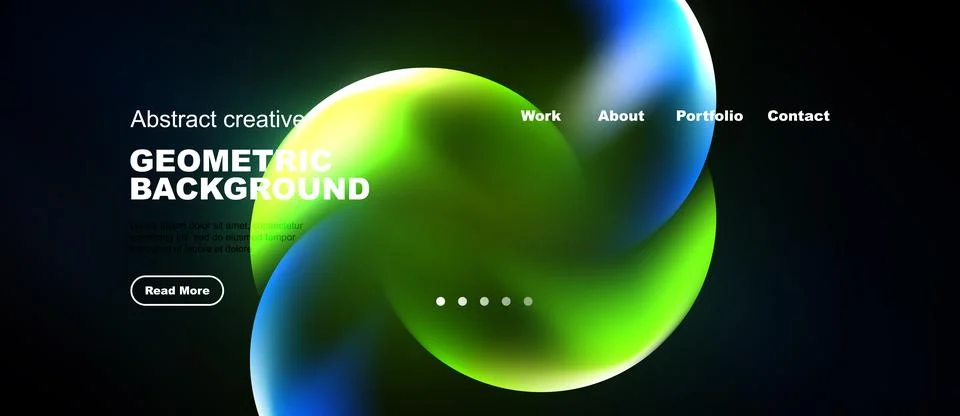Modern website header design. Vibrant colors, geometric shapes, text elements イラスト素材