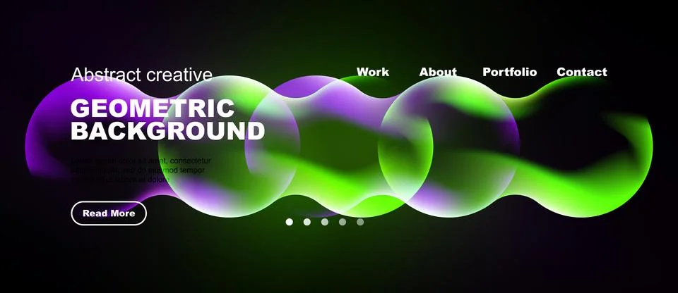 Modern website header design. Vibrant overlapping circles create dynamic visu Stock-Illustration