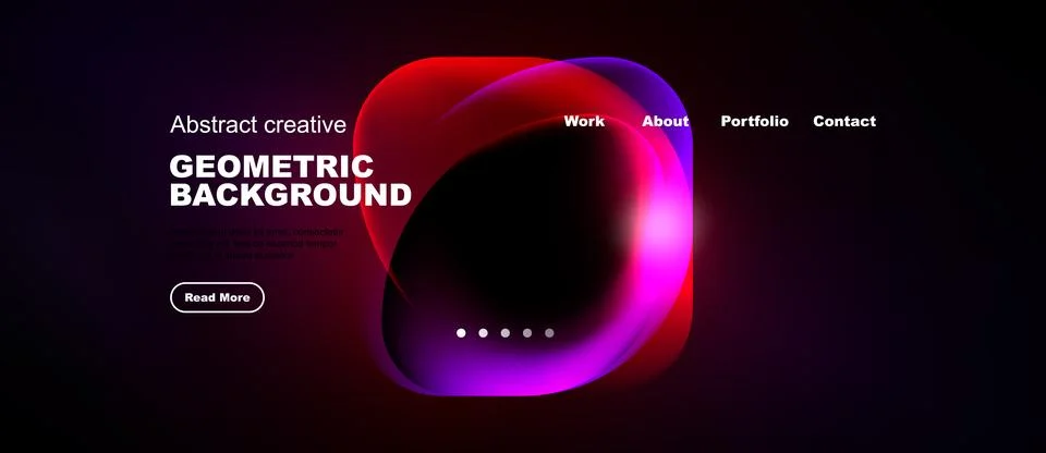 Modern website header design. Vibrant colors, geometric shapes, text elements イラスト素材