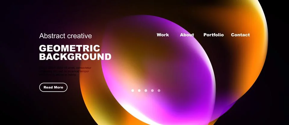 Modern website header design. Vibrant colors blend, creating fluid shapes. Te Stock Illustration
