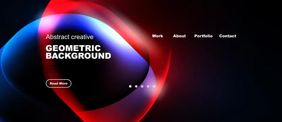 Modern website header design. Vibrant colors blend, creating dynamic geometri Stock Illustration