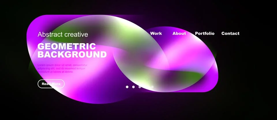 Modern website header design. Vibrant purple, pink gradients dominate. Stock Illustration