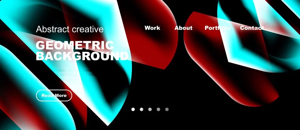 Modern website template features vibrant geometric shapes, bold typography,.. Stock Illustration