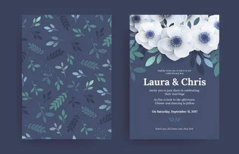 Modern wedding invitation templates. Stock Illustration