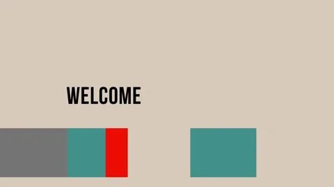 Modern Welcome Design, Abstract Composition with Text and Geometric Forms Stock Footage 298135759
