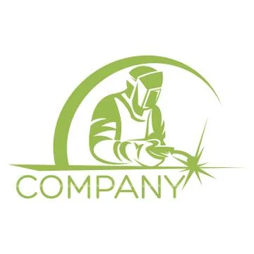 Modern welder logo Illustrazione stock
