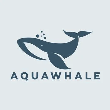 Modern whale logo Illustrazione stock