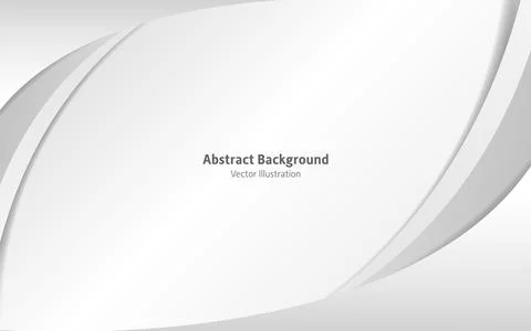Modern white and grey Abstract Background - White Grey wavy Background Stock Illustration